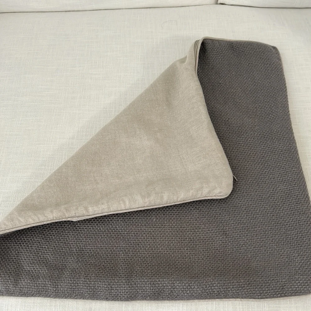 Pottery Barn Gray Linen Pillow Cover